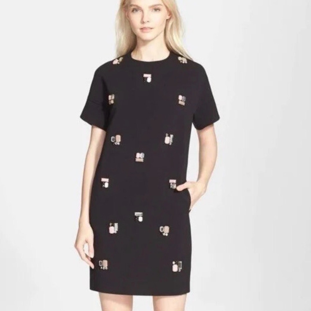 Kate Spade Black Mini Dress with Embellishments